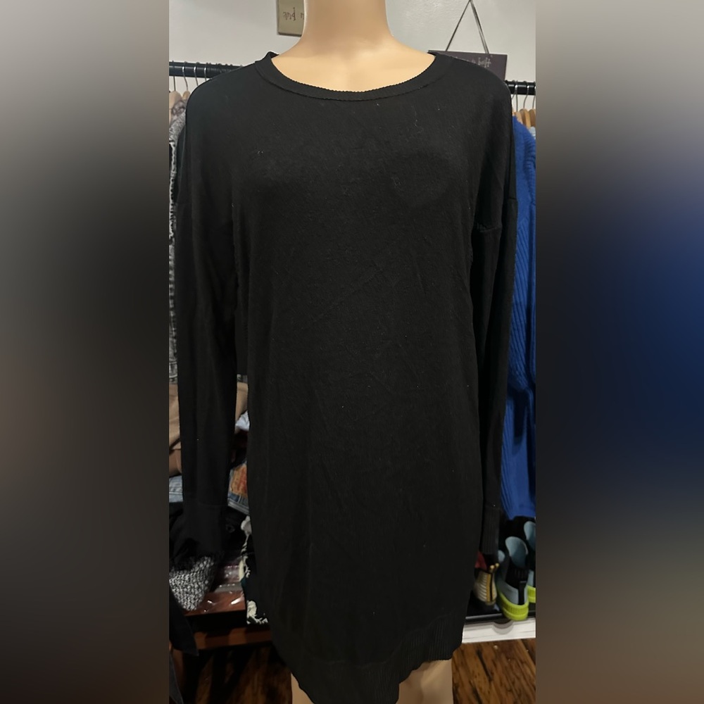 Lucky Brand Classic Black Midi Sweater Dress